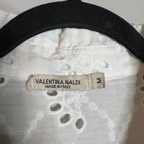 Valentina Naldi Italian white embroidered eyelet midi dress - Picture 3 of 5